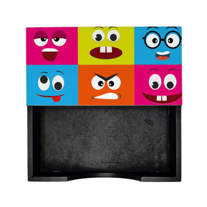 Emoji Tissue Holder 6" x 6" x 1.5" Ht. - Design Image