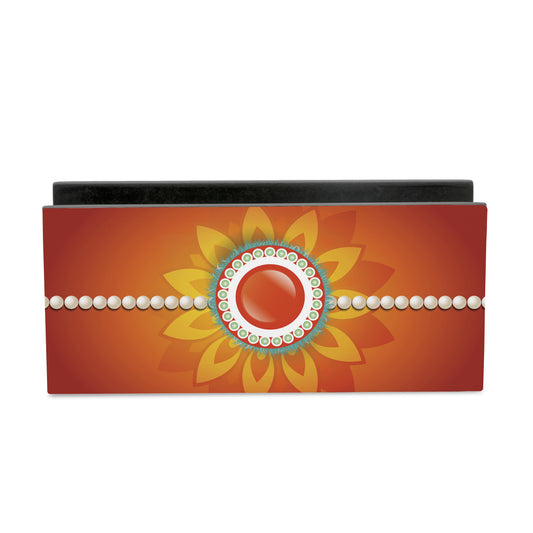 Rakhi Pearls Orange Tissue Stand 1.5" x 5.5" x 2.5" - Main Image